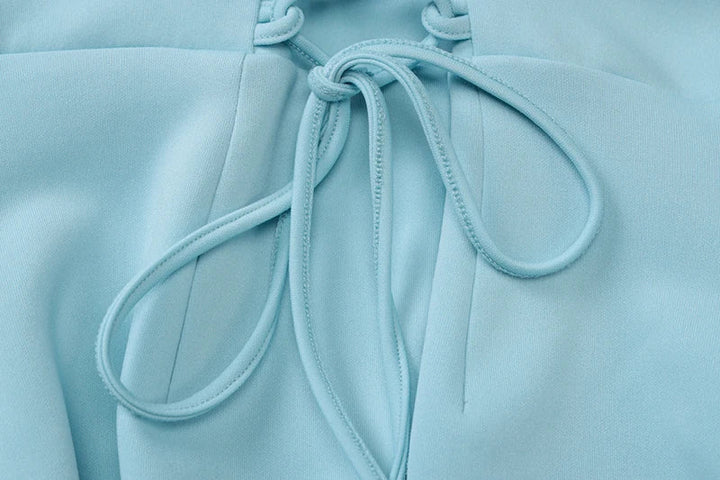 Tailored A-line mini dress with back tie waist and pocket detail - Yar