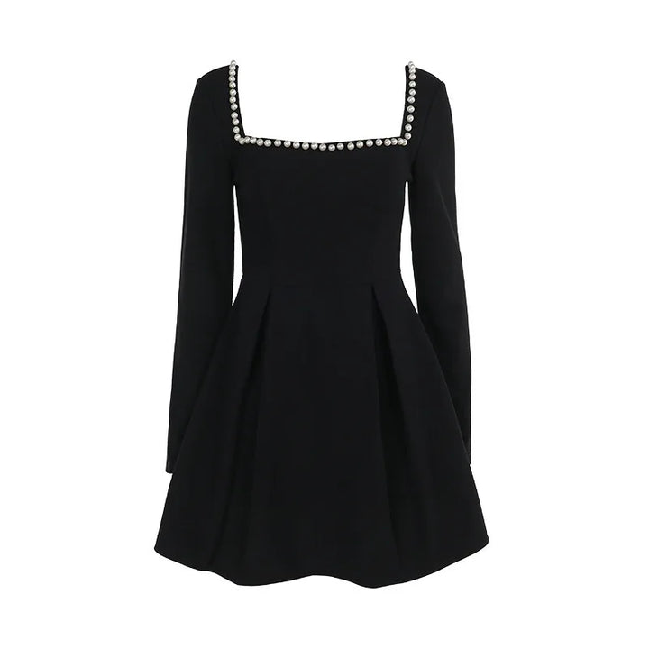 A-line mini dress decorated with pearls - Cory