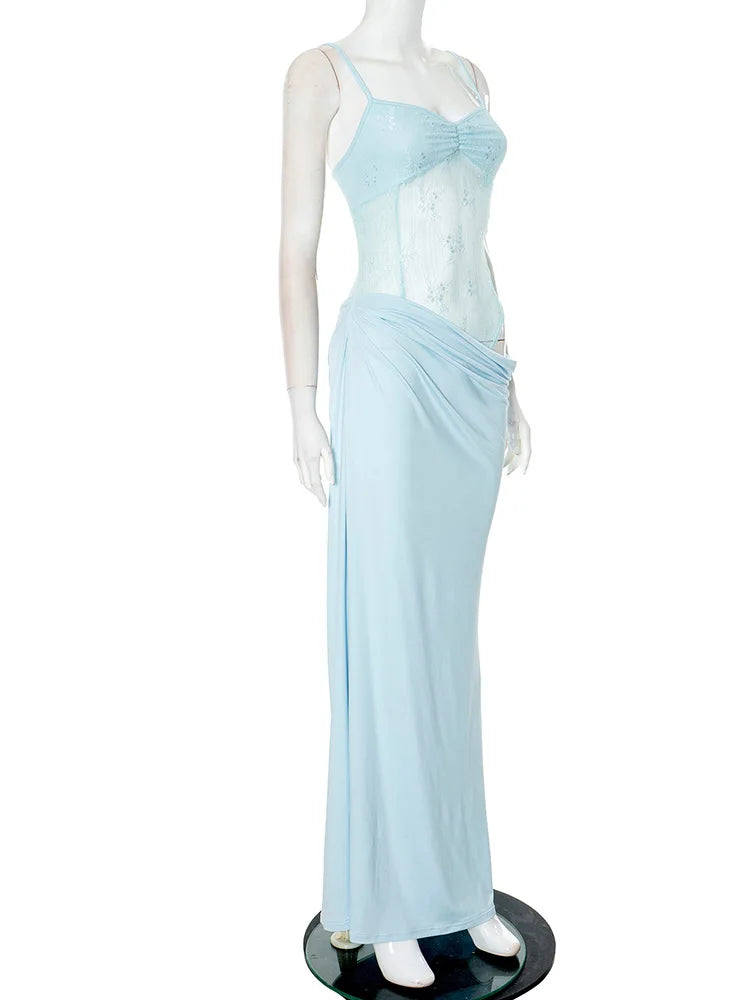 Maxi dress with lace decoration - Sherry