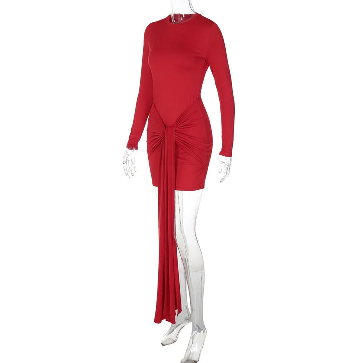 Mini dress with tie design and ruffles - Orna