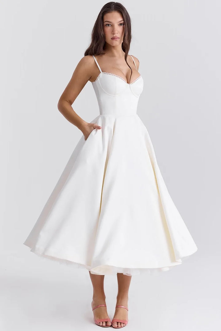 Midi Satin Dress - Adela