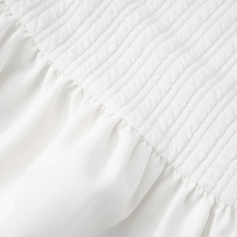 Strapless Mini Dress with Ruching and Tiered Ruffle Detail - Kara