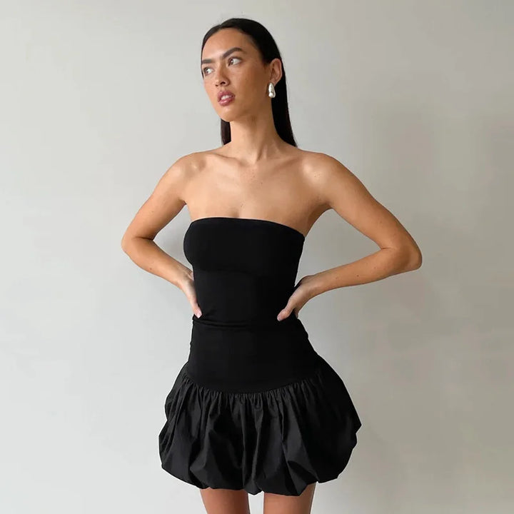 Strapless balloon-shaped mini dress - Baylor
