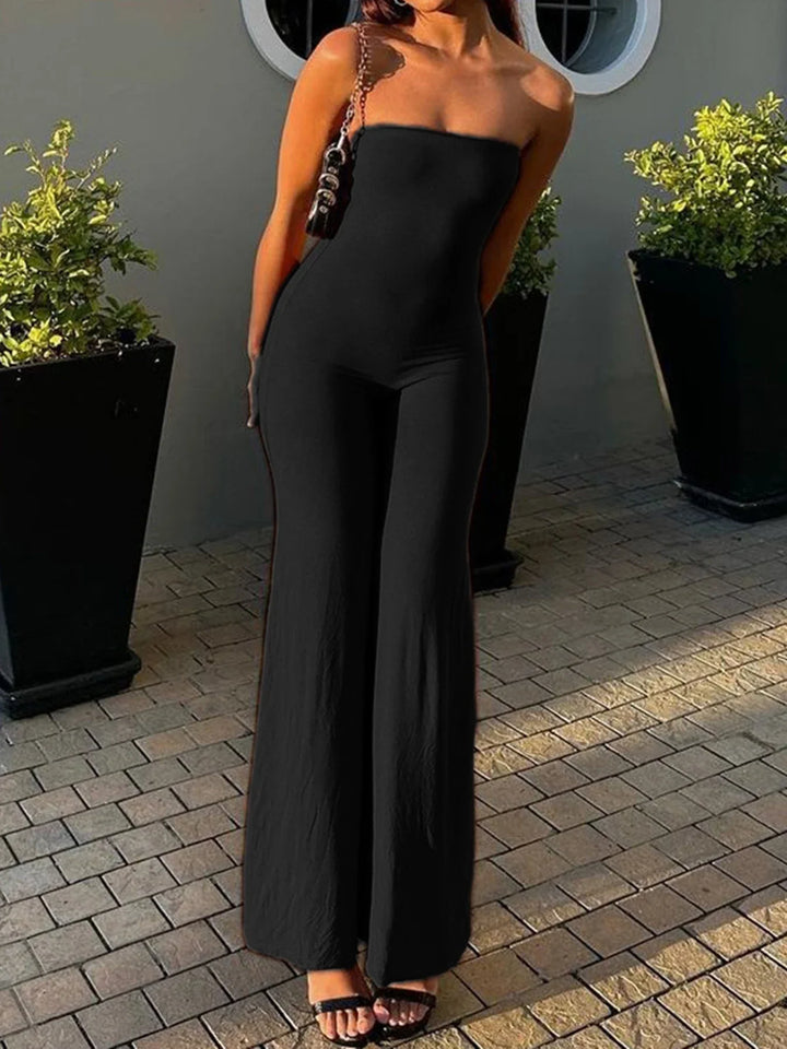 Strapless Jumpsuit with Wide Pants - Shasha