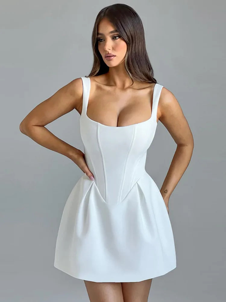 A-Line Mini Dress with Corset Design - Katya