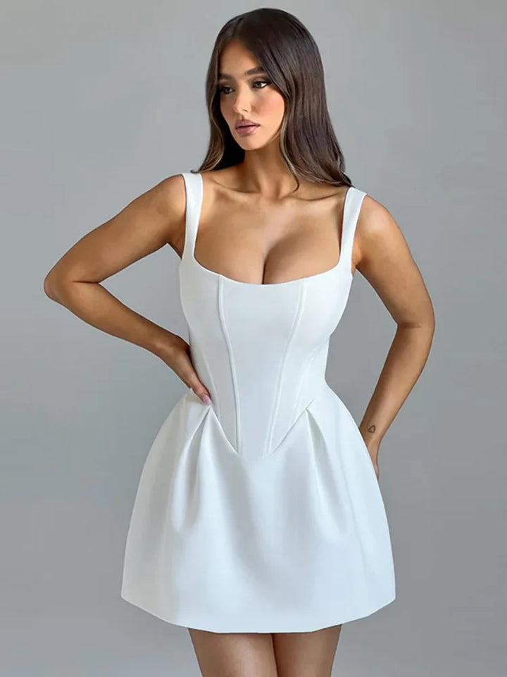 A-Line Mini Dress with Corset Design - Katya