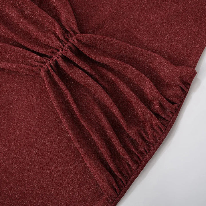Strapless Maxi Dress with Glitter and Ruching Design - Harlee