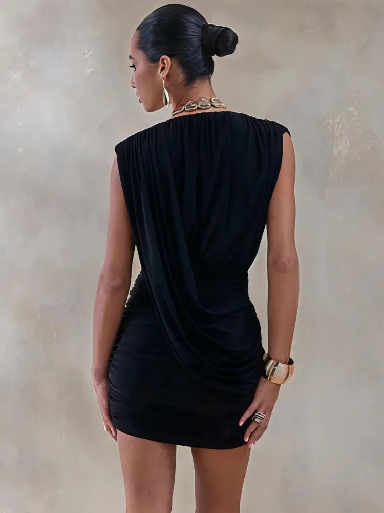 Mini dress with a pleated design - Kasha