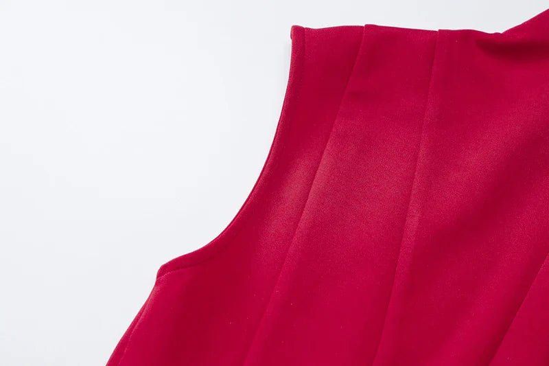 Ruffled Mini Dress with A-Line Cut and Half Turtleneck - Riley