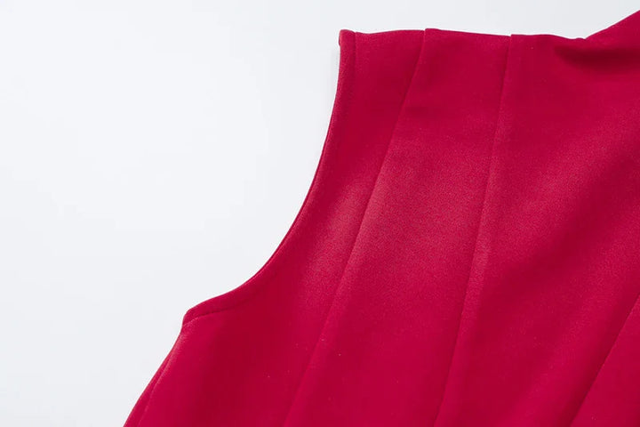 Ruffled Mini Dress with A-Line Cut and Half Turtleneck - Riley