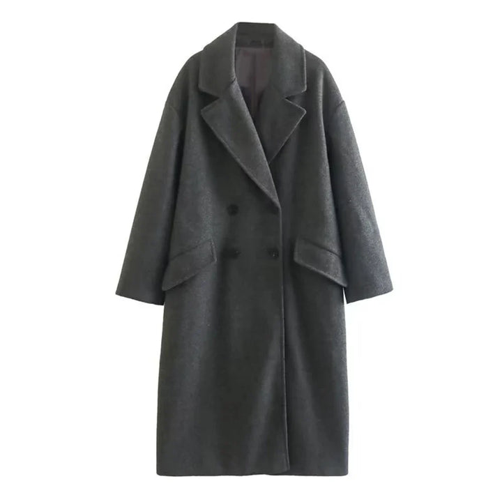 Long Tailored Wool Coat with Button Details - Paris