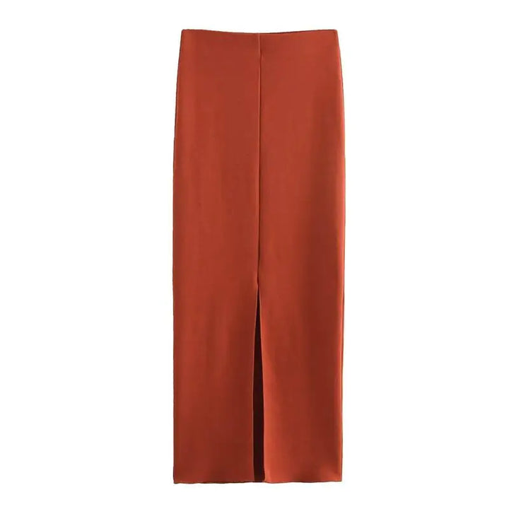 Two-Piece Knit Set with Buttoned Vest and Maxi Skirt - Polina