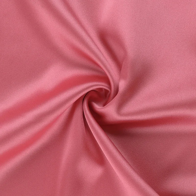 Maxi Strapless Satin Dress with Pleated Design - Rosa