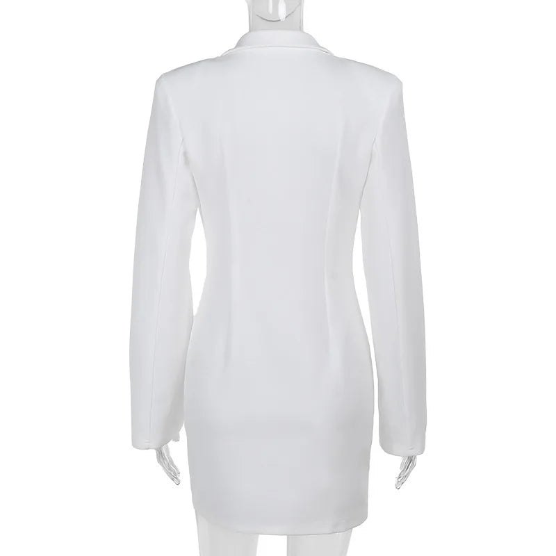 Tailored mini dress with deep V neckline - Hailey