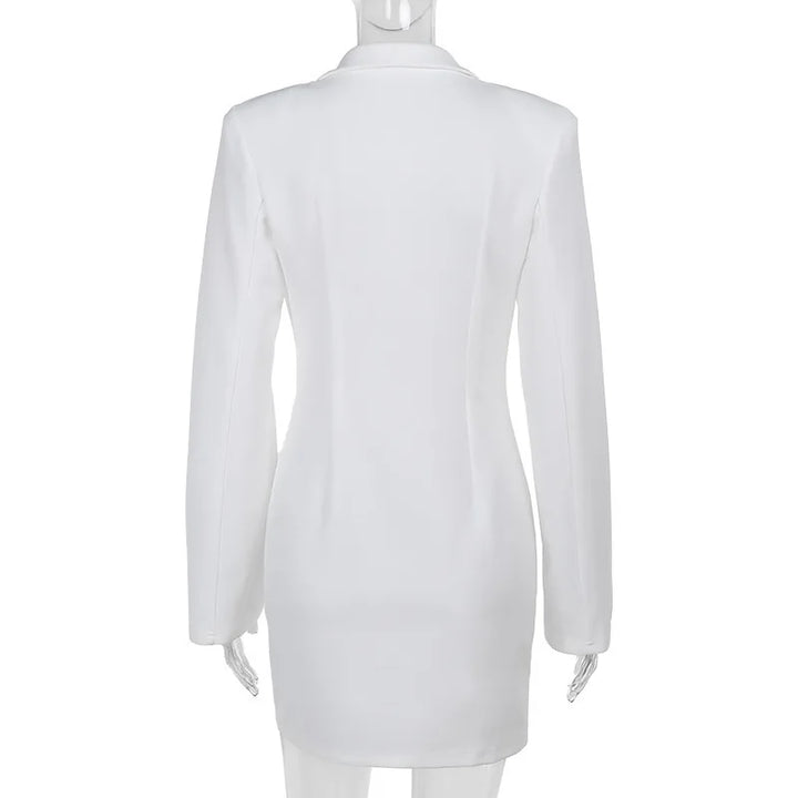 Tailored mini dress with deep V neckline - Hailey