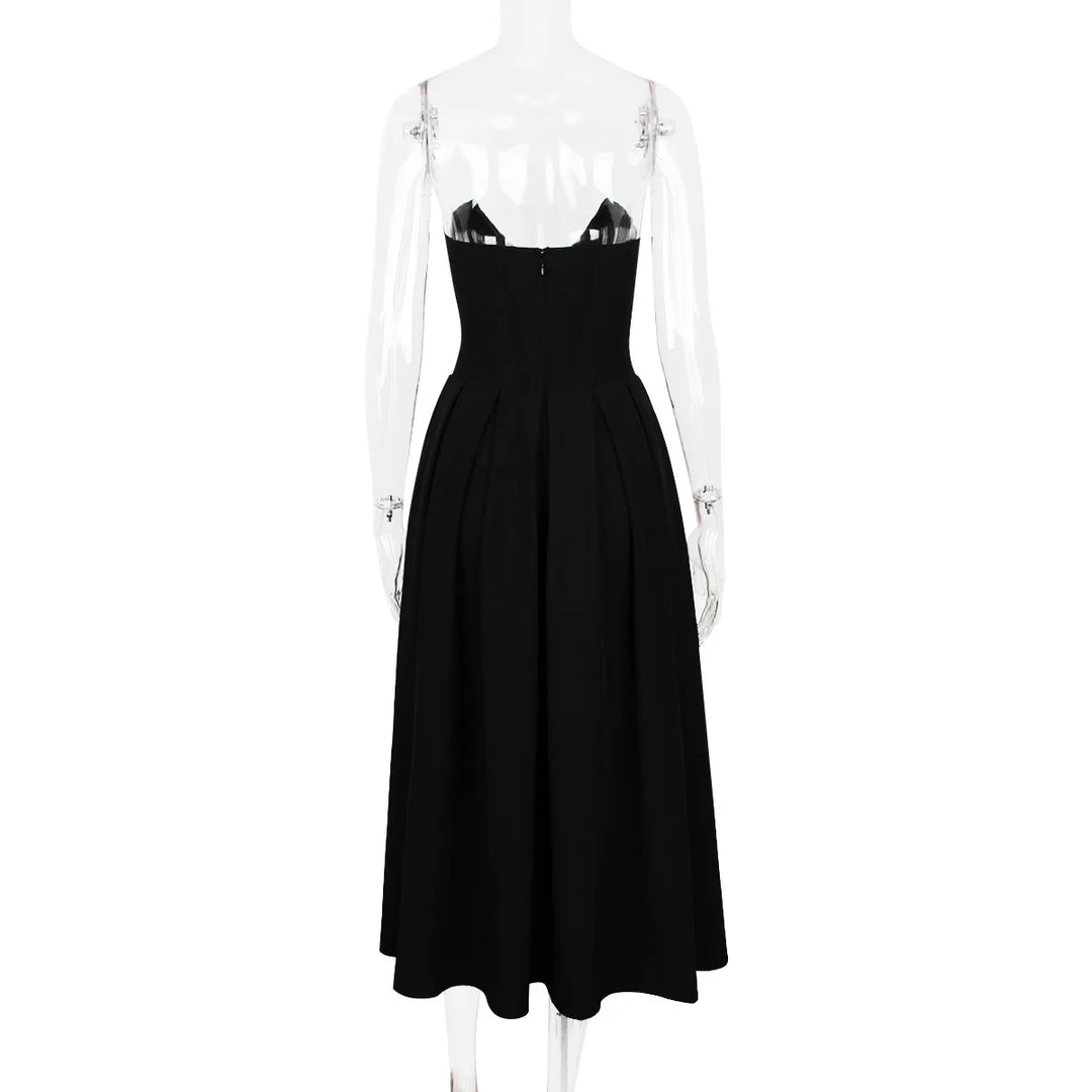 Strapless Midi Dress with Pockets - Fanny