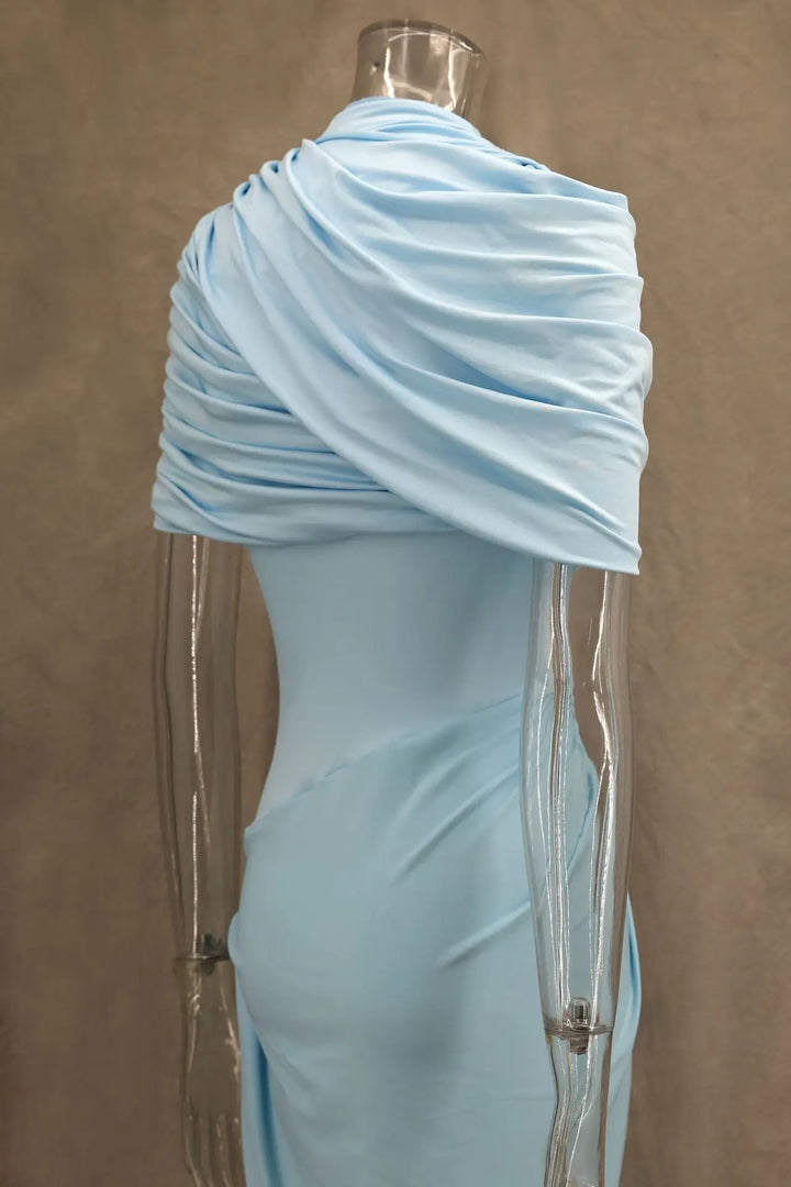 Luxurious Maxi Dress with Pleated Design - Amanda