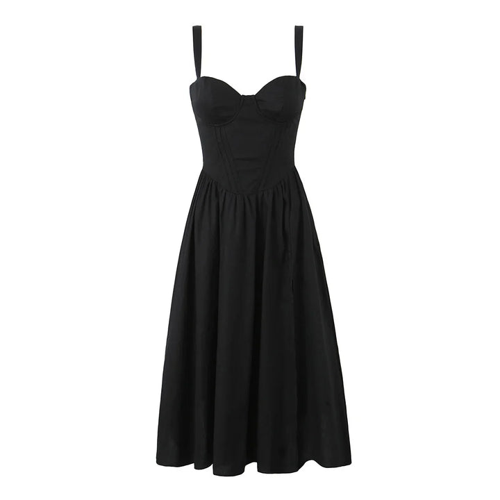 A-Line Midi Dress with Slit Detail - Paloma