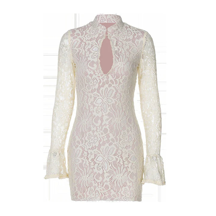 Mini lace dress with button closure - Aiden