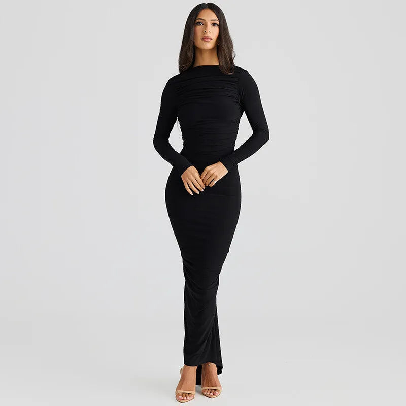 Fitted maxi dress with open back - Kiki
