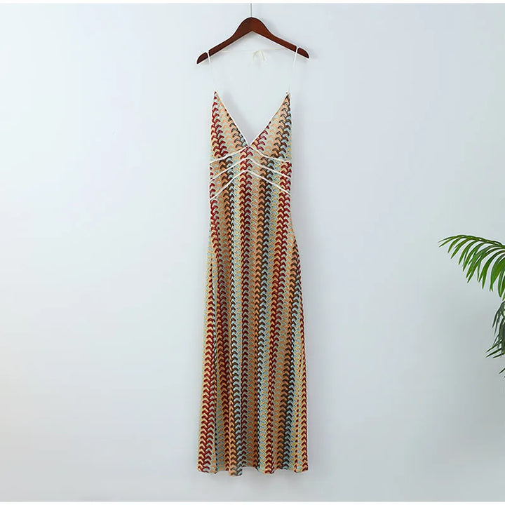 Colorful Knitted Maxi Dress - Nayeli
