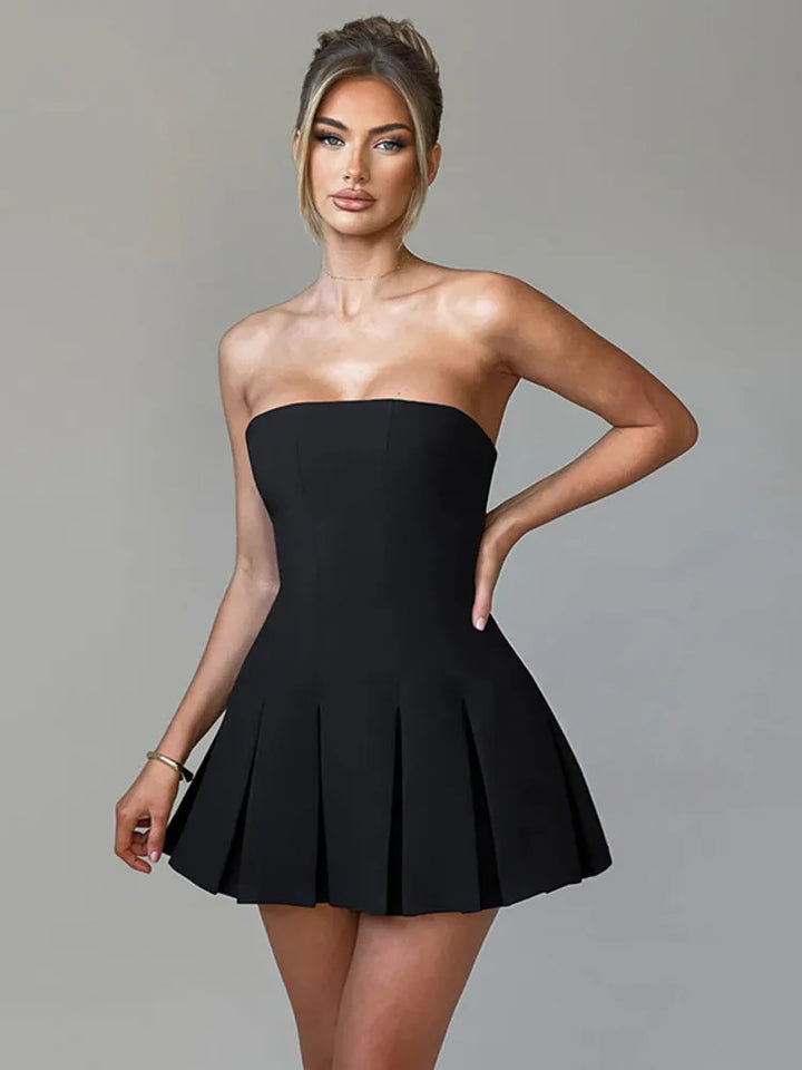 Strapless Mini Dress in College Student Style - Jessica