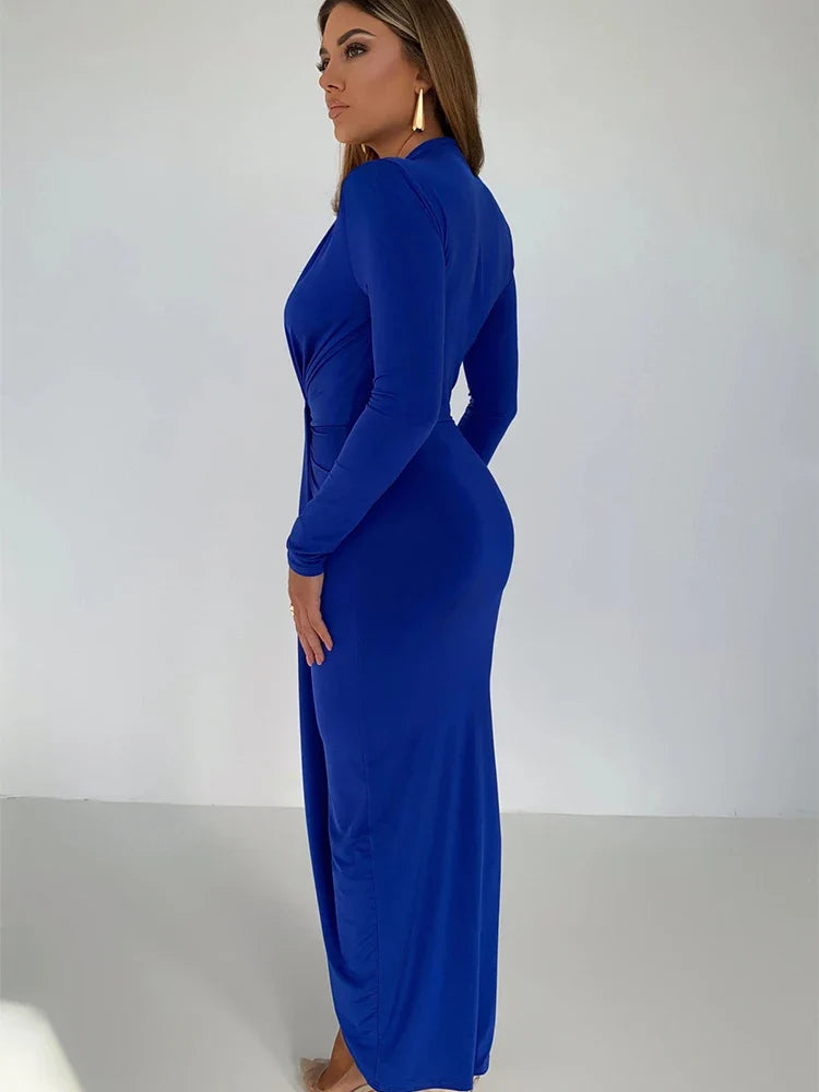 Shaping and flattering maxi dress with ruching design - Mi Ran