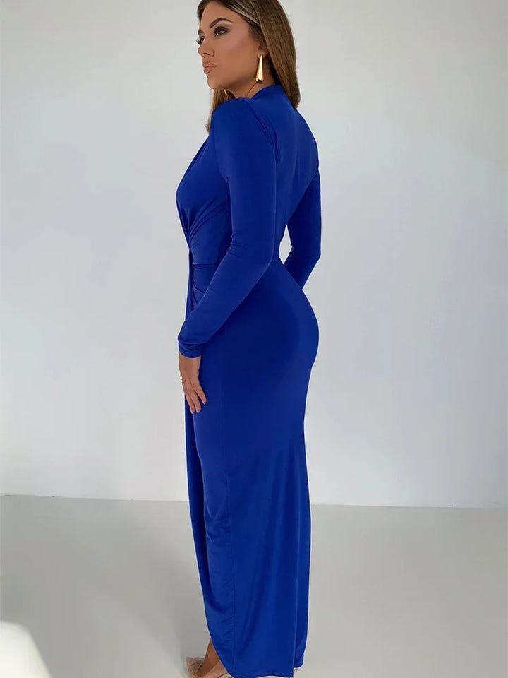 Shaping and flattering maxi dress with ruching design - Mi Ran