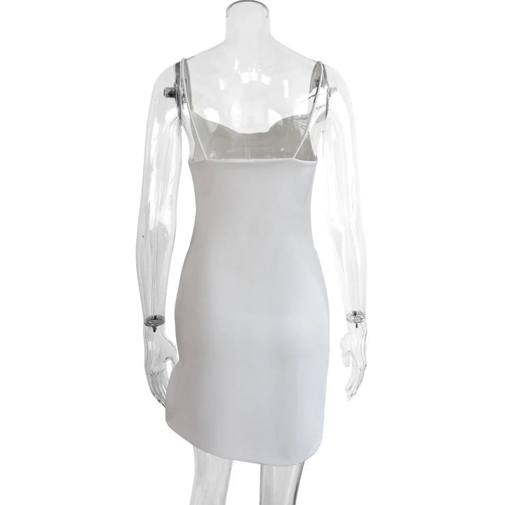 Fitted mini dress with small slit detail - ANGEL