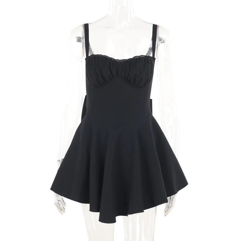 A-line mini dress with bow detail on the back - Ramona