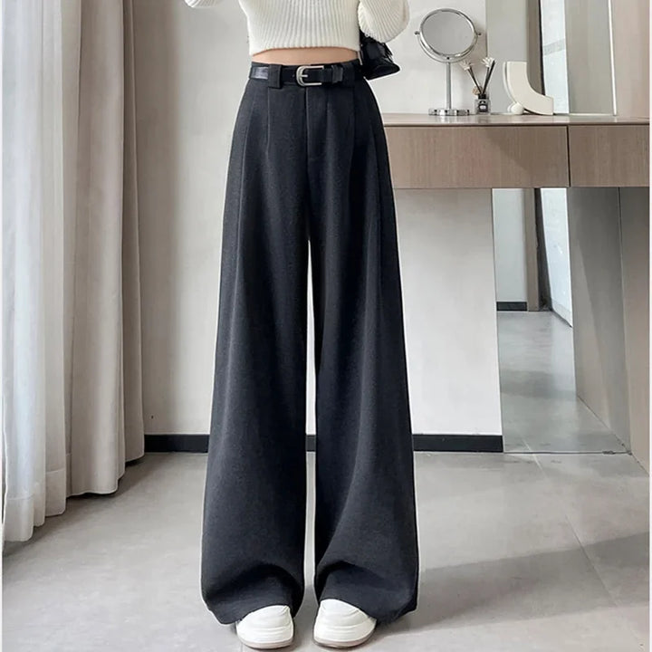 High-waisted tailored pants loose fit