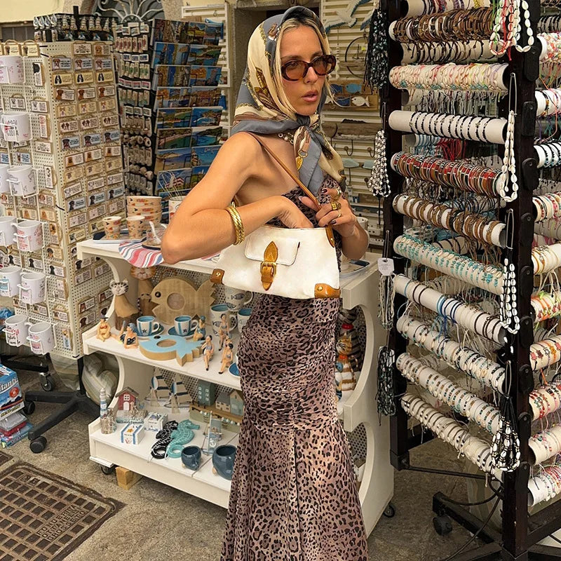 Strapless leopard print maxi dress - Frida