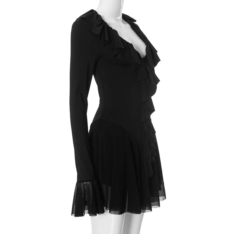Mini dress with ruffle detail - ALINA