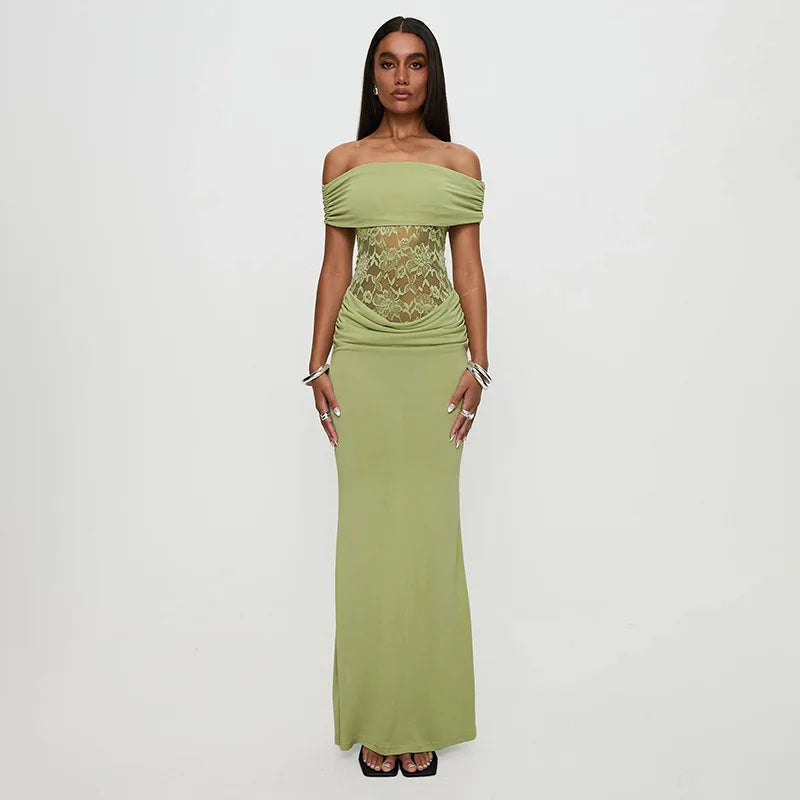Off-shoulder lace maxi dress - Jessica