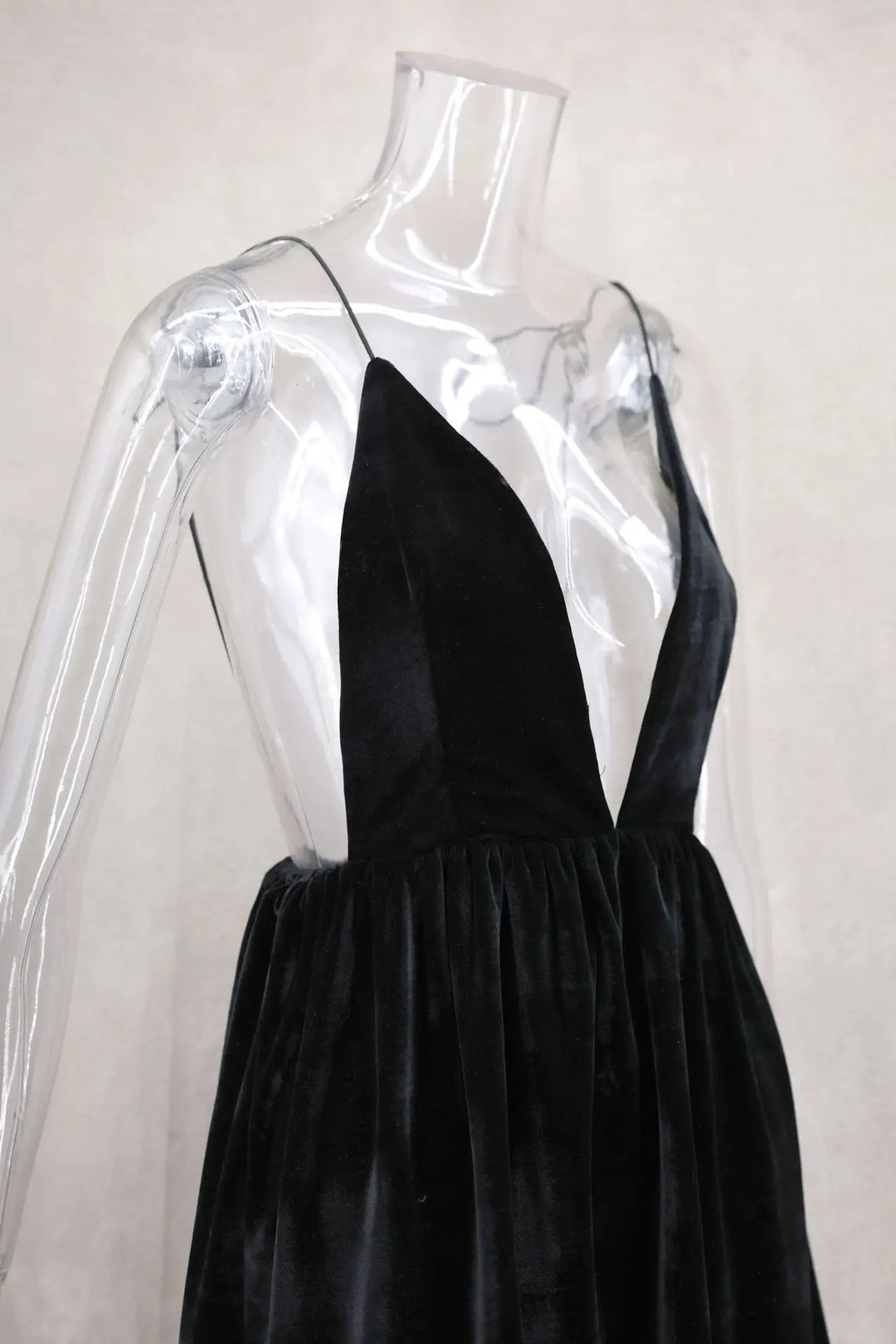 Velvet Mini Balloon Dress with Open Back - Myla