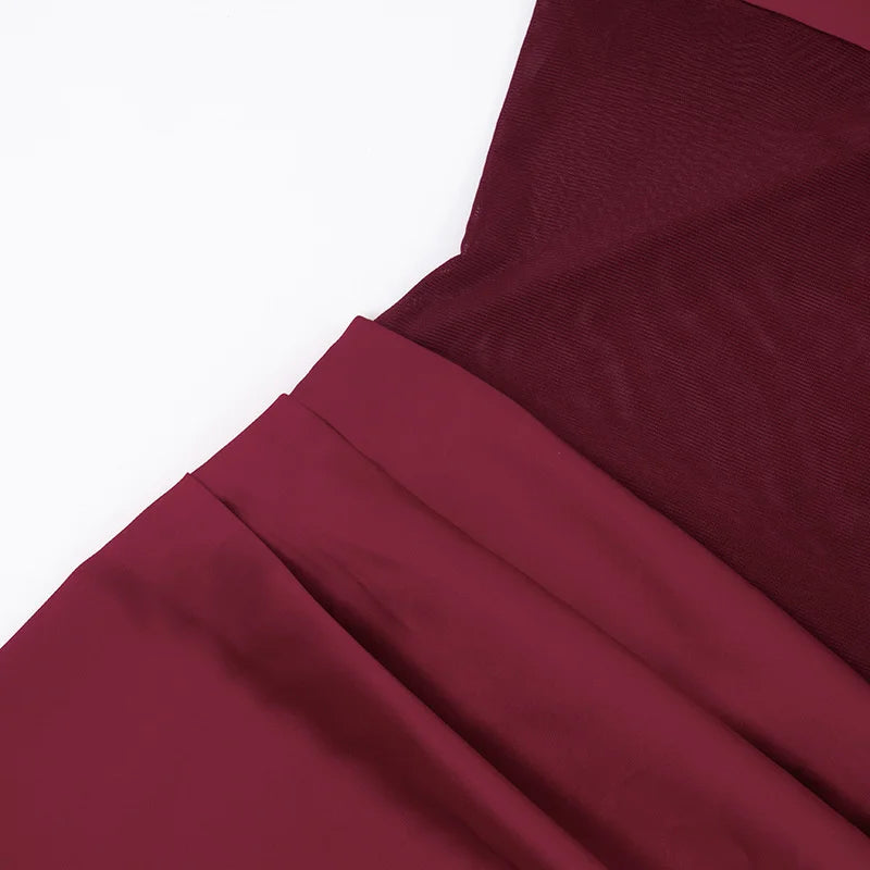 Satin Maxi Dress with Mesh Design - Jordan
