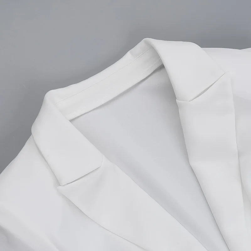 Tailored mini dress with deep V neckline - Hailey