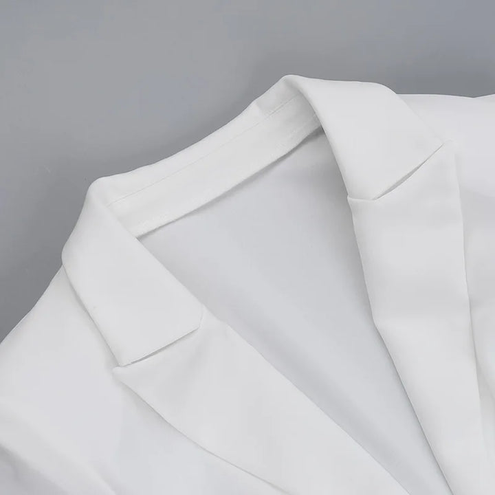 Tailored mini dress with deep V neckline - Hailey