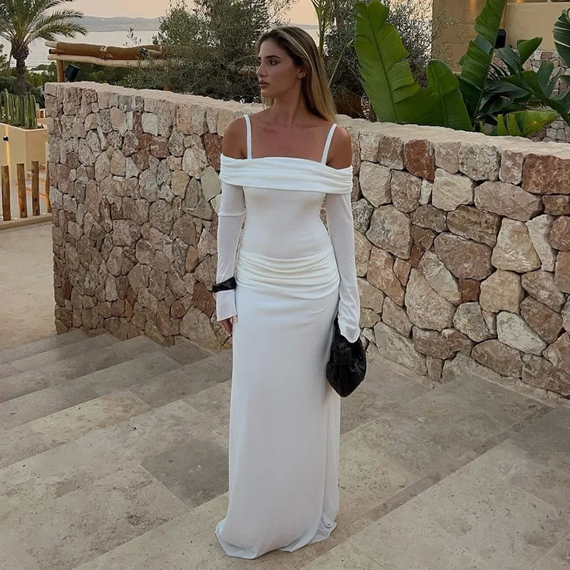Maxi dress with off-shoulder and strap design - Gala