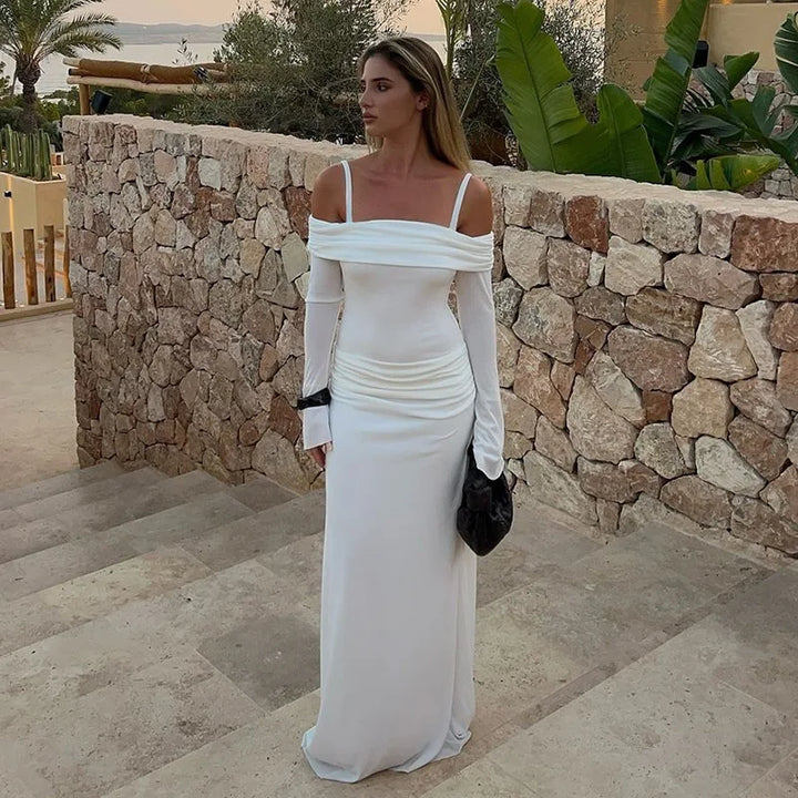 Maxi dress with off-shoulder and strap design - Gala