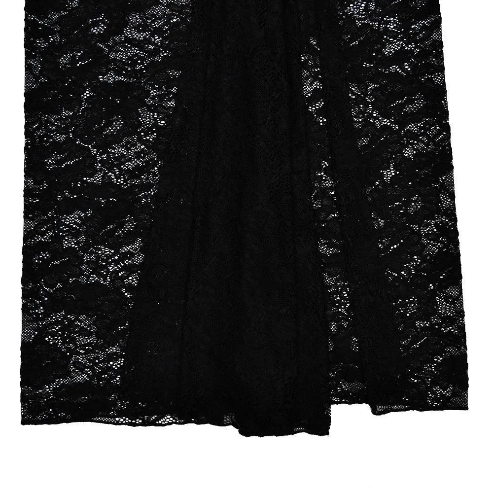 Maxi Lace Dress with Off-Shoulder and Slit Design - Emiliana