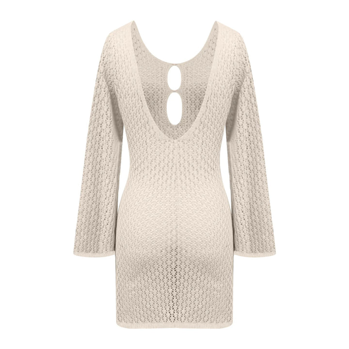 Knitted Mini Beach Dress with Open Back - Keira