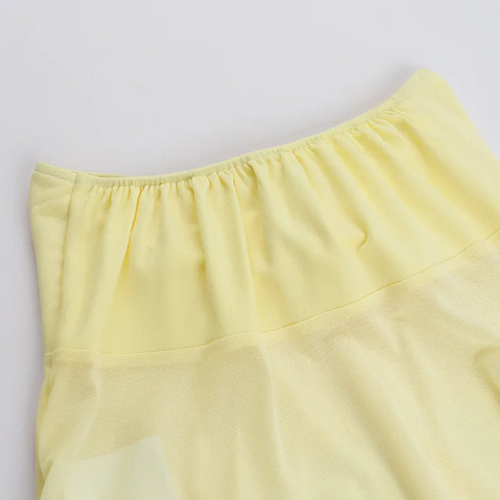 Two-Piece Set with Strapless Top and Maxi Skirt with Ruffle Detail - Sunny