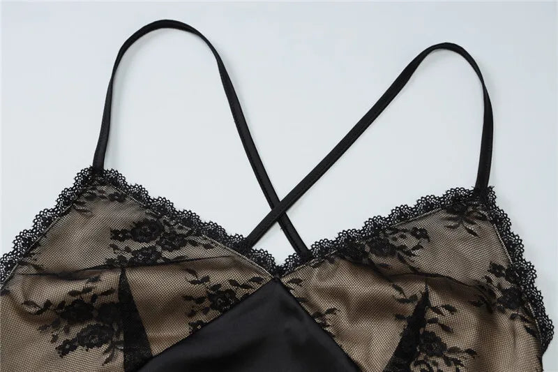 Maxi satin dress with lace decoration and matching scarf, open back - Liset