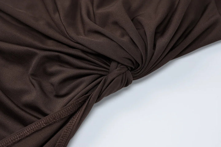 Maxi Dress with Ruching and Deep Slit - Diane