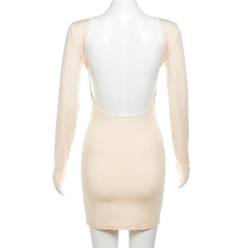 Fitted mini dress with open back - Malika