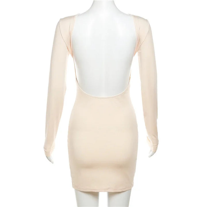 Fitted mini dress with open back - Malika