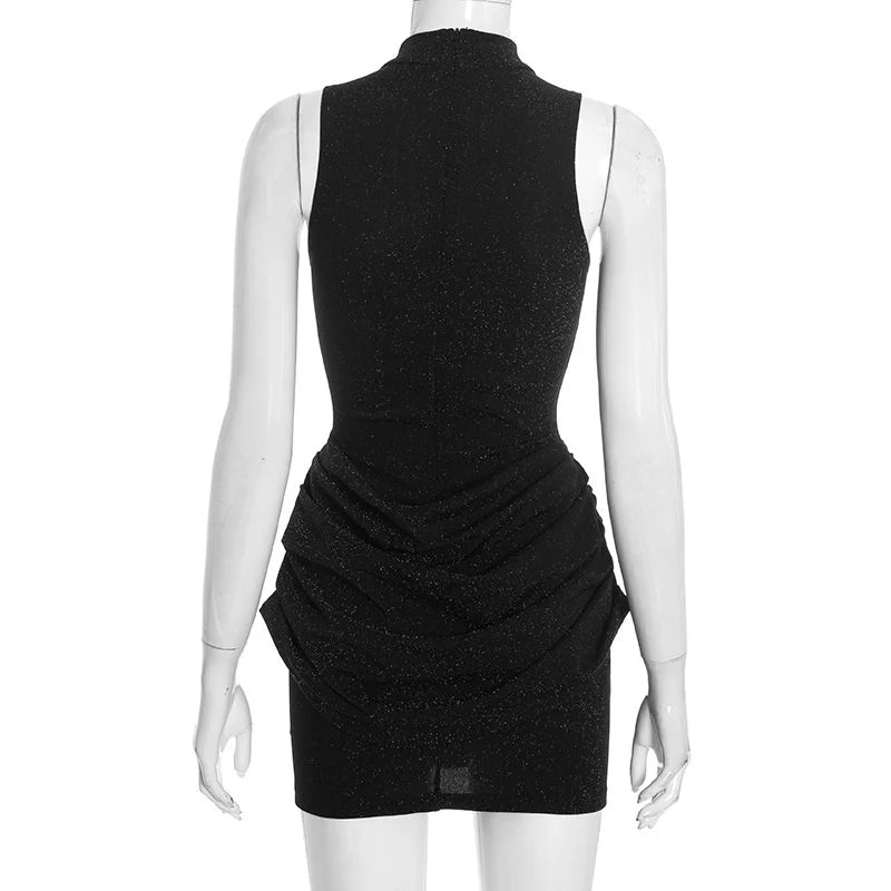 Mini sequin dress with pleated design - SHAYA