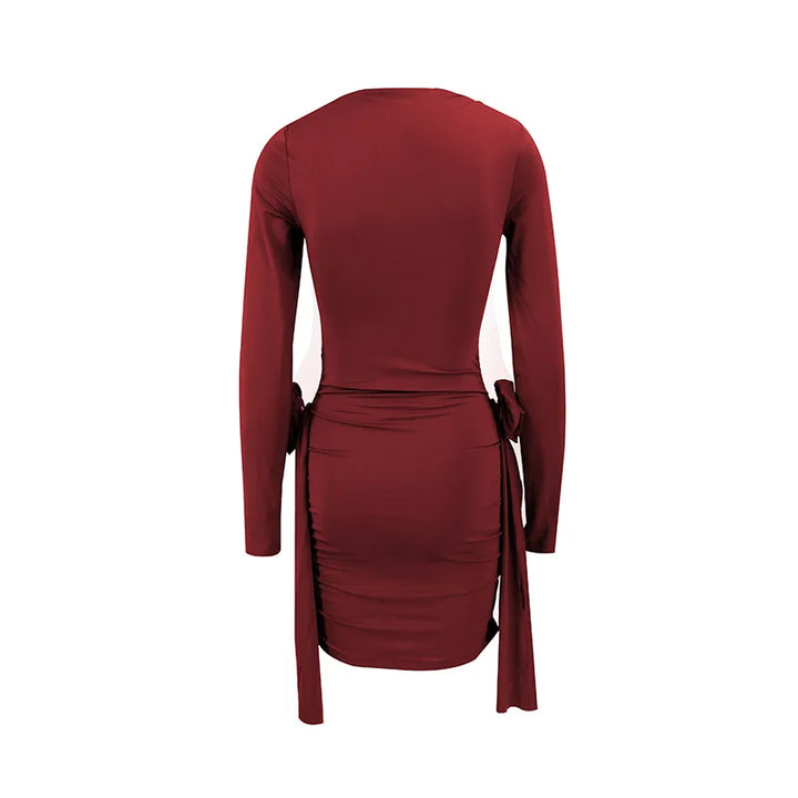 Mini dress with floral appliqué and ruffles - Orala