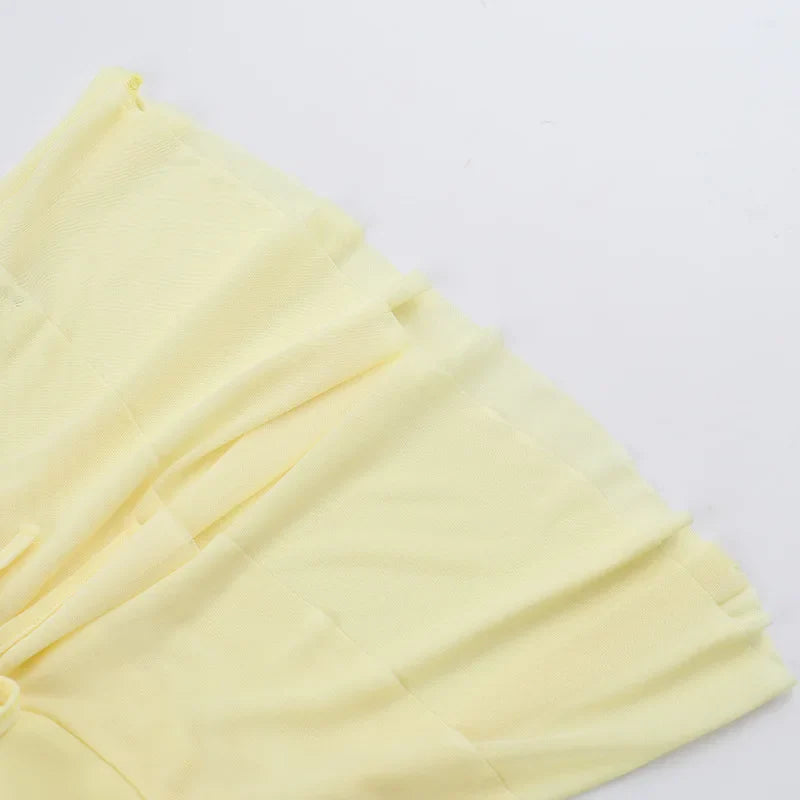 Two-Piece Set with Strapless Top and Maxi Skirt with Ruffle Detail - Sunny